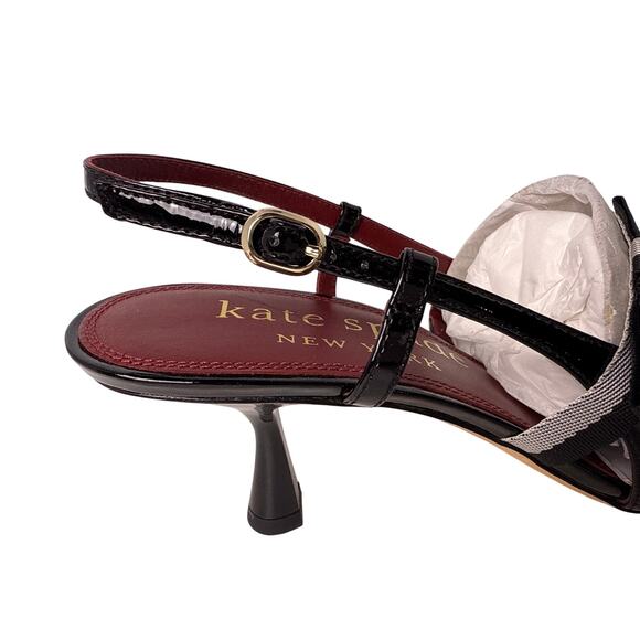 Kate Spade Maritza Slingback Heels Womens 10 M Black Patent Leather Pointed Toe - Picture 12 of 13